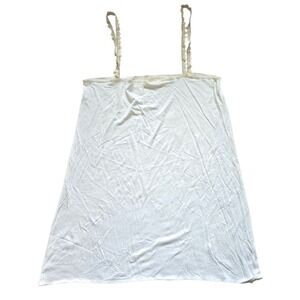 Jen's Pirate Booty White Lace Trim Cami Top Sleeveless Tank Top Layering Basic M